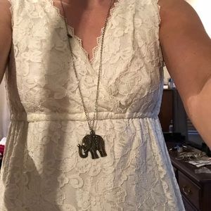 Detailed elephant long necklace